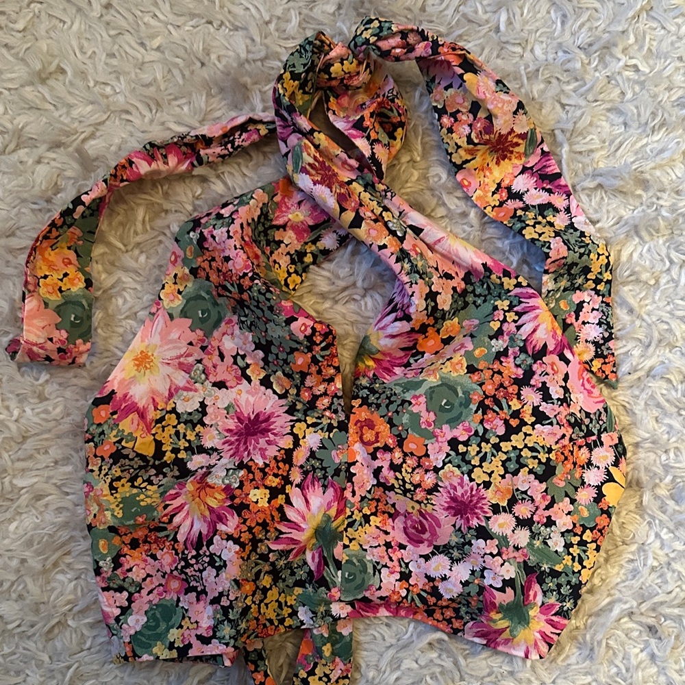 H&M Floral Halter Neck Top
